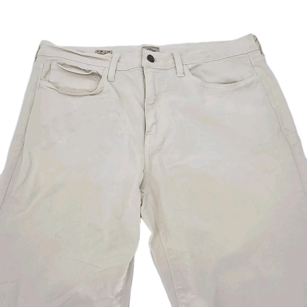 J.Crew Jeans 770 Men's 36x34 Straight Fit Stretch Taper Beige Lightwash Classic